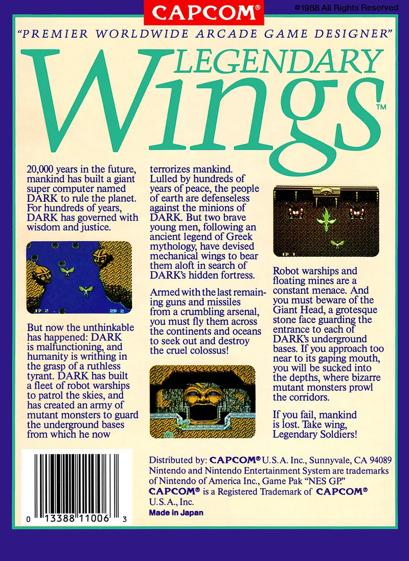 Legendary Wings box back