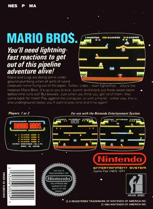 Mario Bros. box back