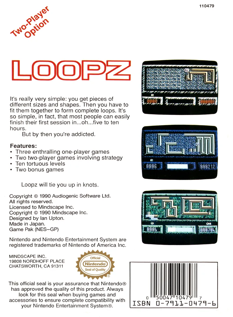 Loopz box back