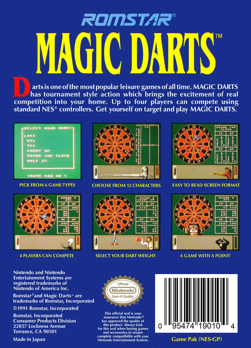 Magic Darts box back