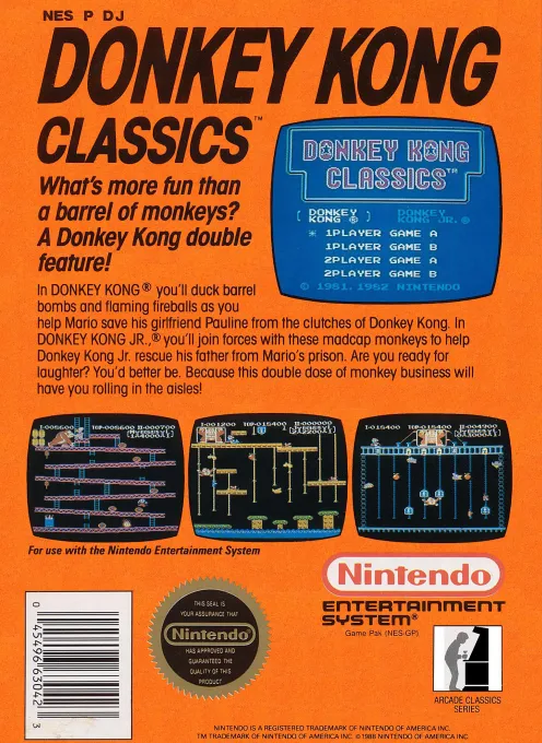 Donkey Kong Classics box back