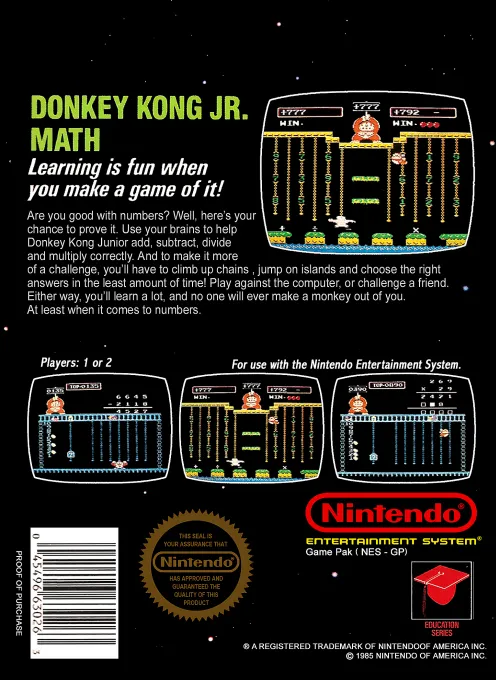Donkey Kong Jr. Math box back