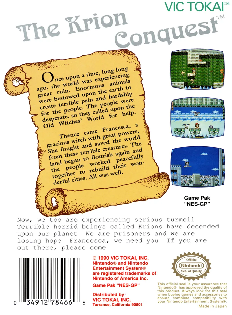 The Krion Conquest box back