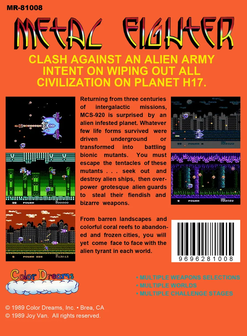 Metal Fighter box back