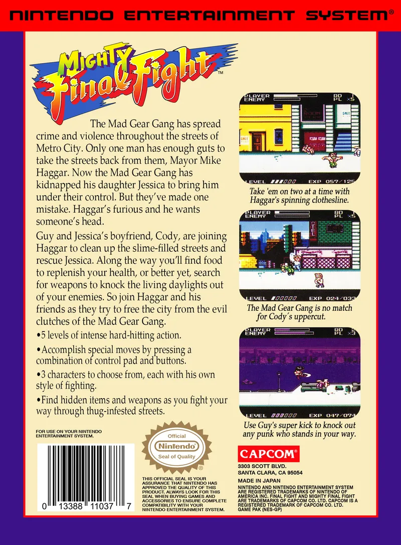 Mighty Final Fight box back