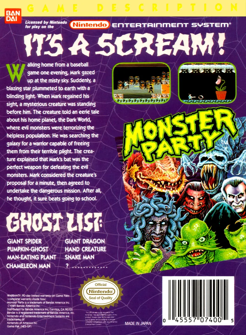Monster Party box back