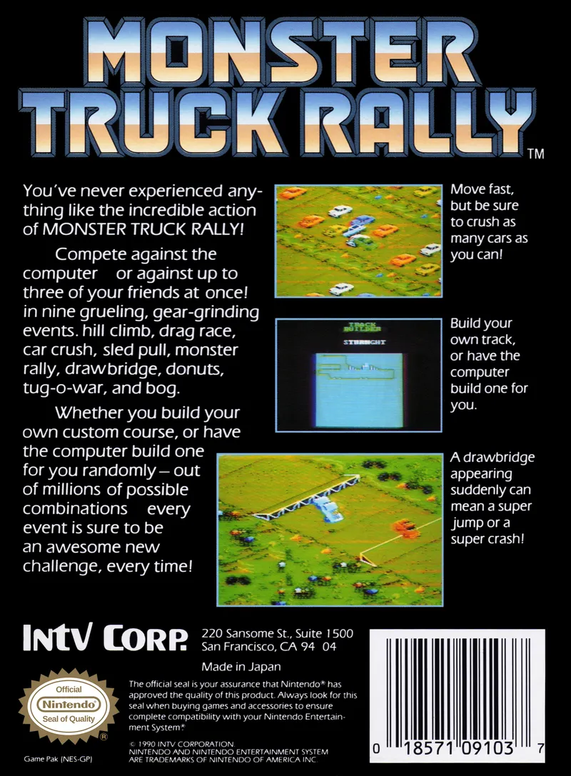 Monster Truck Rally box back
