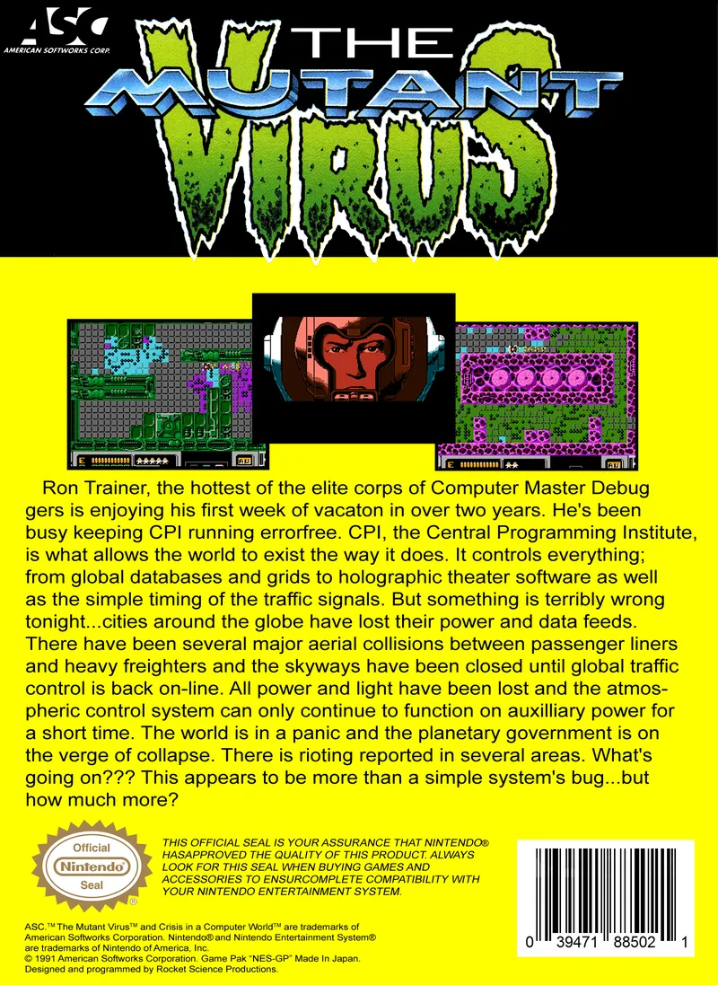 The Mutant Virus: "Crisis in a Computer World!" box back