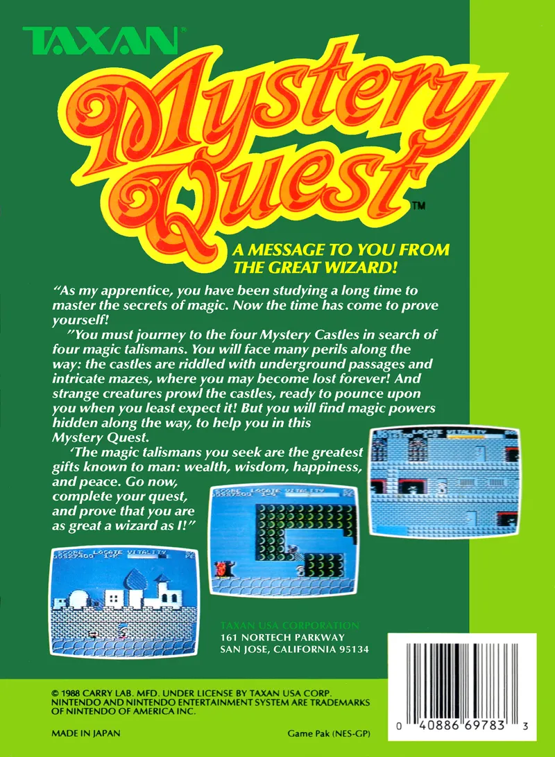 Mystery Quest box back