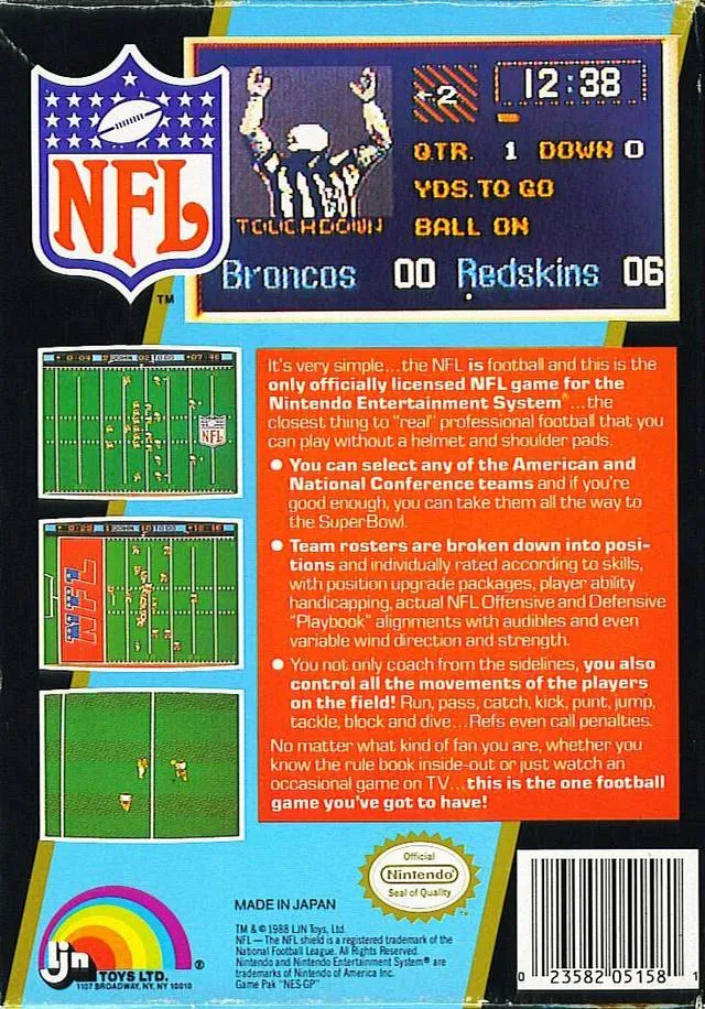 NFL box back
