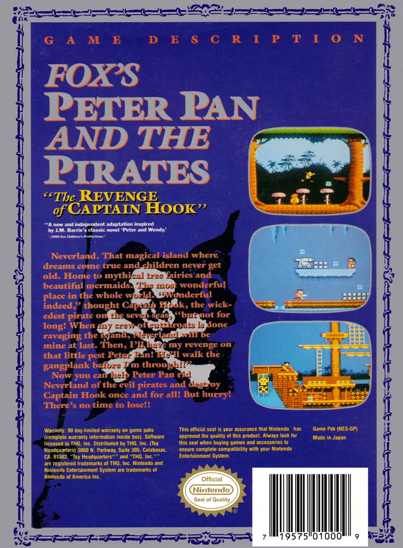 Fox's Peter Pan & the Pirates: The Revenge of Captain Hook box back