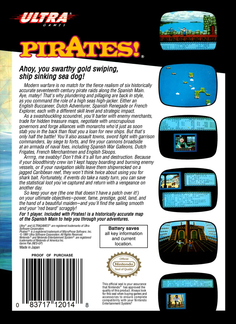 Pirates! box back