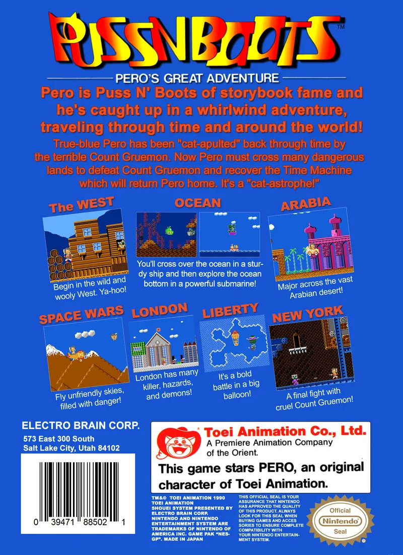 Puss 'n Boots: Pero's Great Adventure box back