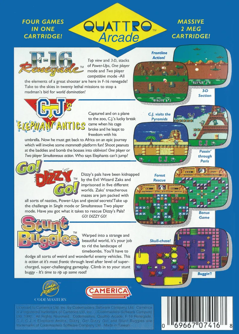 Quattro Arcade box back