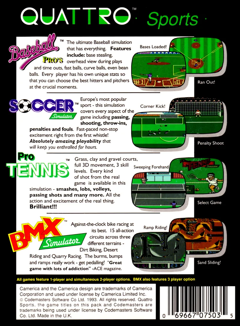 Quattro Sports box back