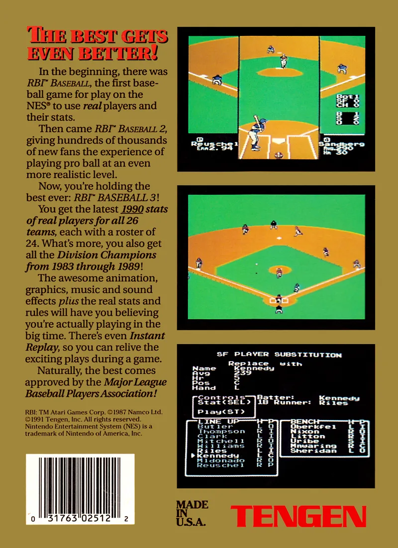 R.B.I. Baseball 3 box back