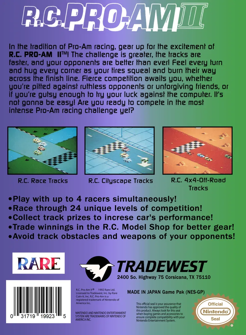 R.C. Pro-Am II box back