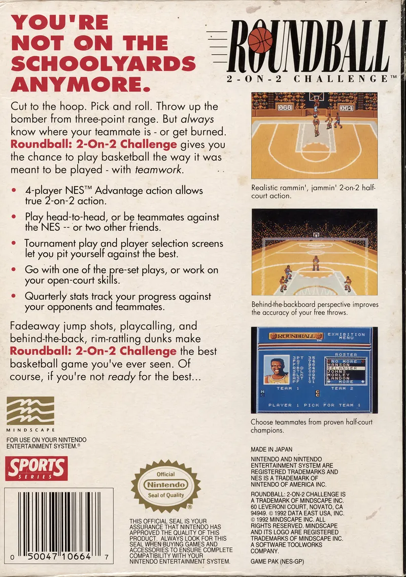 Roundball: 2 on 2 Challenge box back