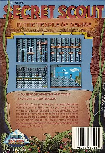 Secret Scout in the Temple of Demise box back