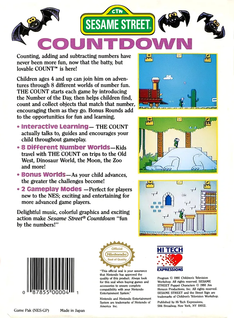 Sesame Street Countdown box back