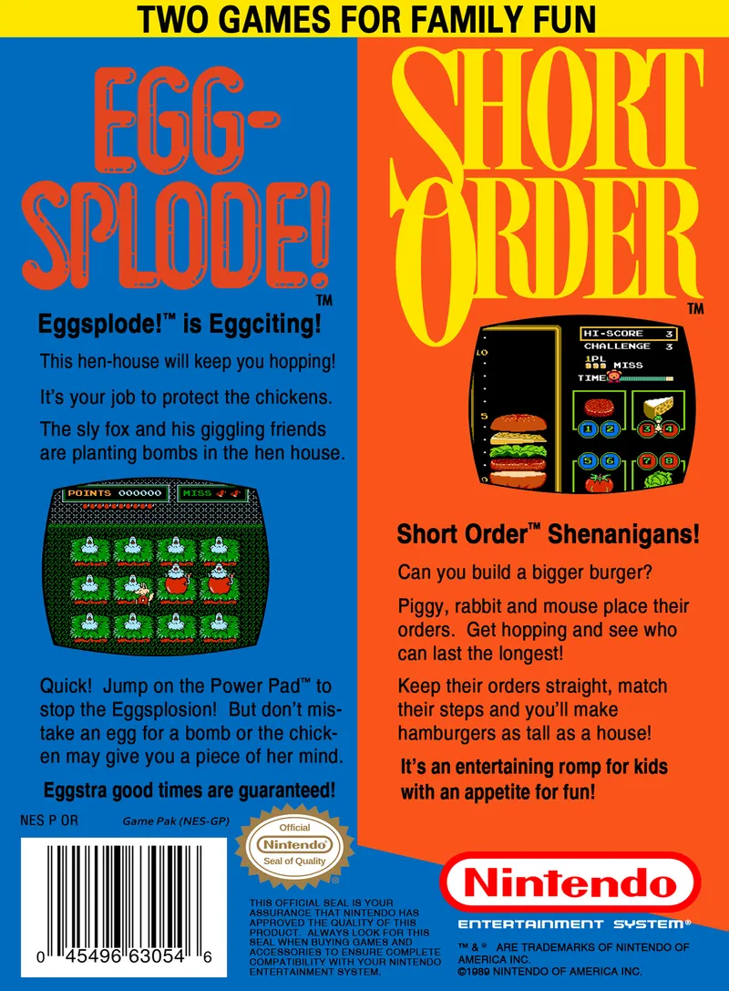 Short Order / Eggsplode! box back