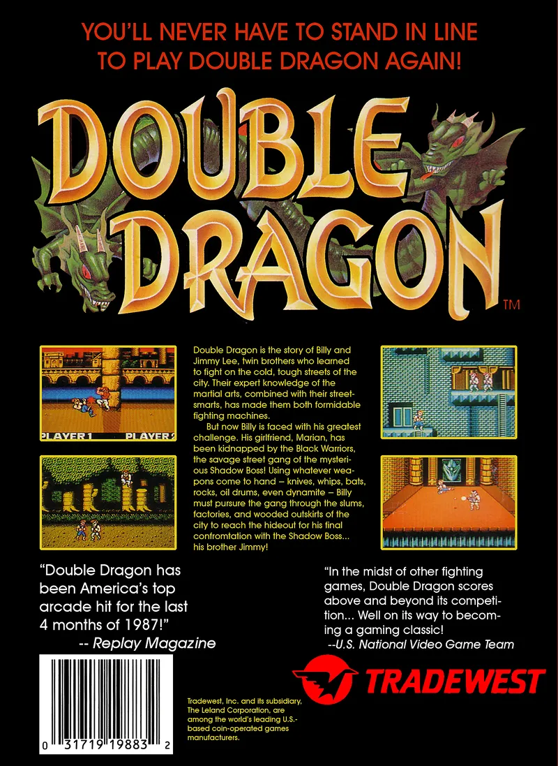 Double Dragon box back