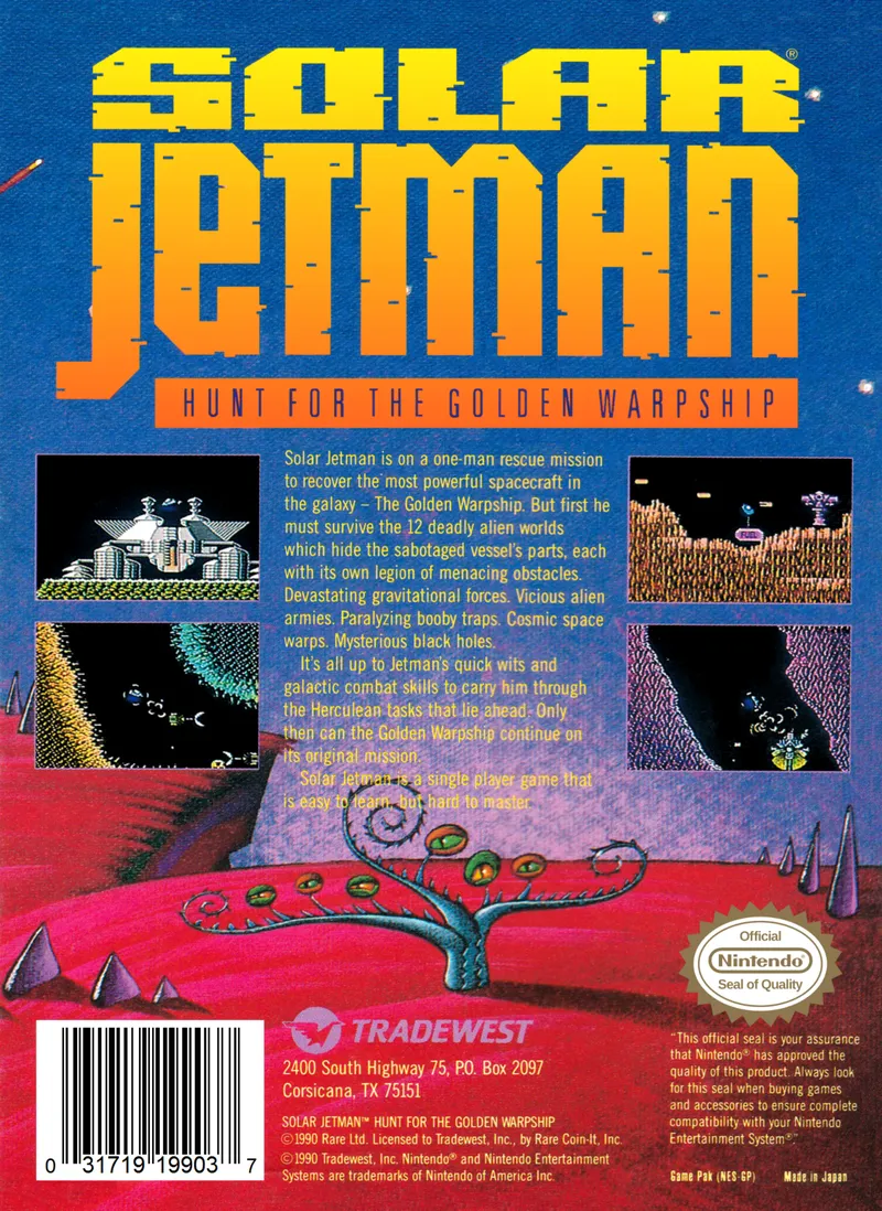 Solar Jetman: Hunt for the Golden Warpship box back