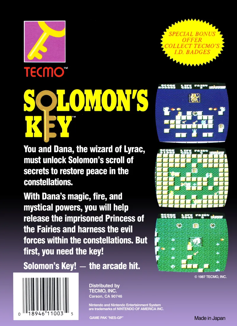 Solomon's Key box back