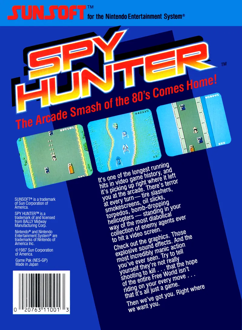 Spy Hunter box back