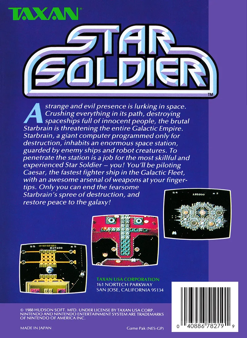 Star Soldier box back