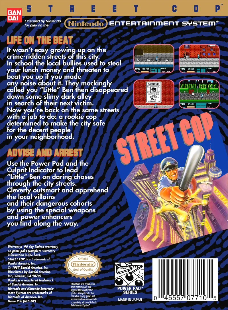 Street Cop box back