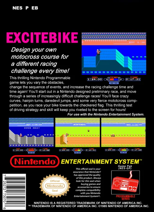 Excitebike box back