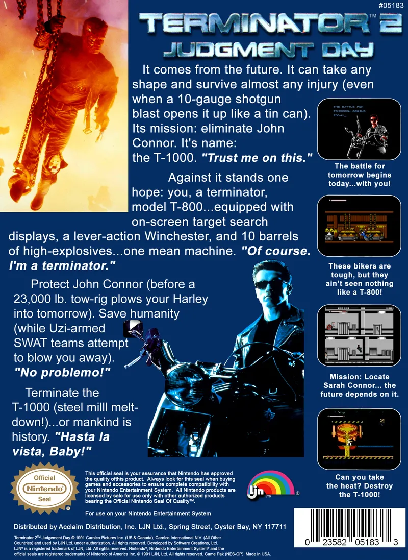 Terminator 2: Judgment Day box back
