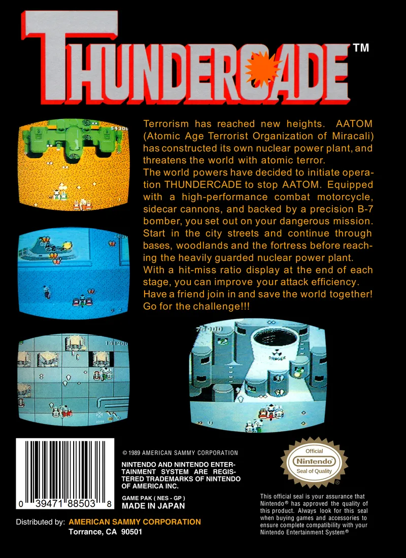 Thundercade box back