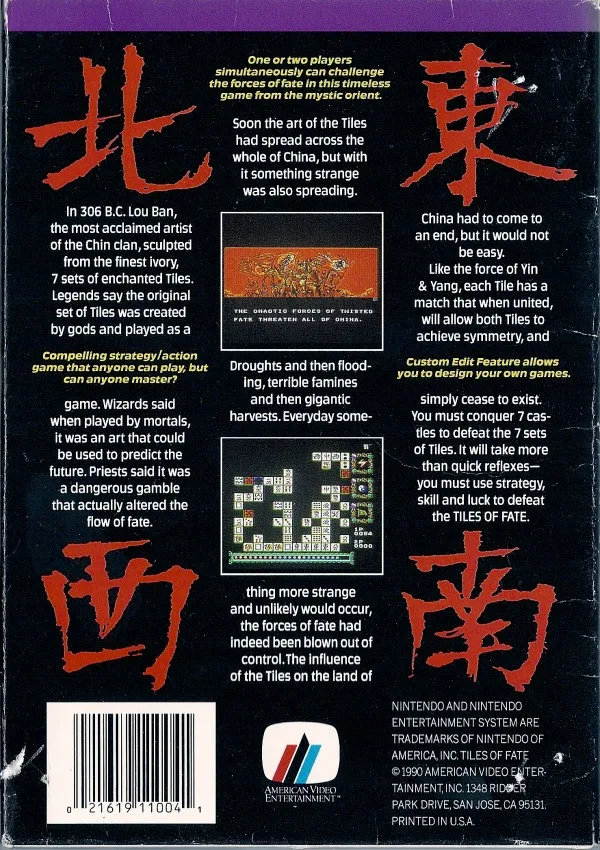 Tiles of Fate box back