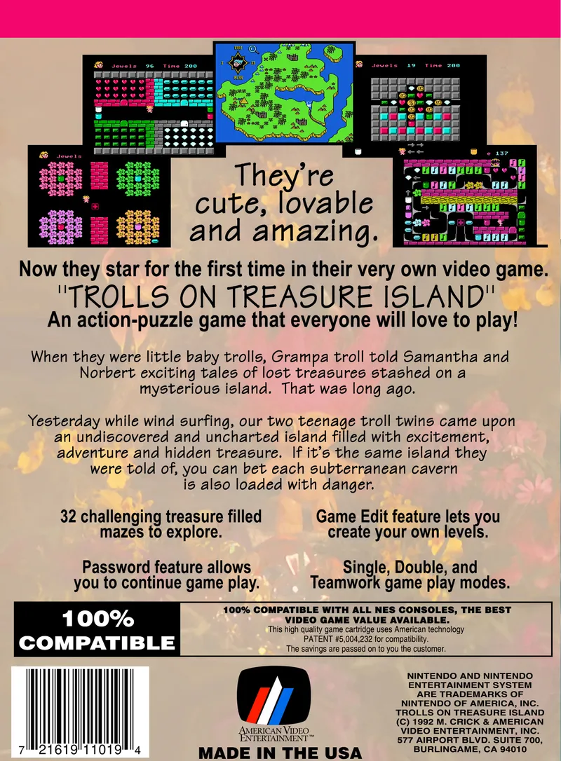 Trolls on Treasure Island box back