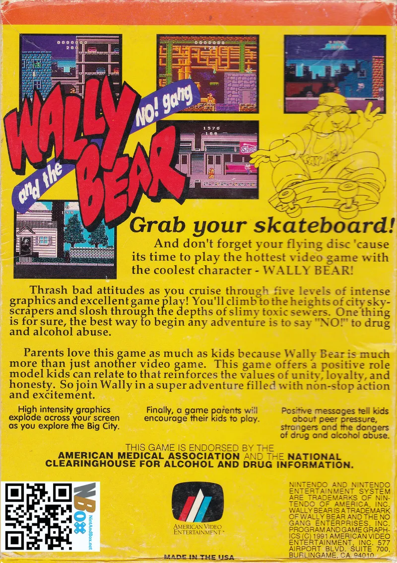 Wally Bear and the NO! Gang box back