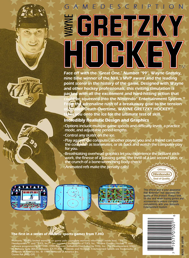Wayne Gretzky Hockey box back