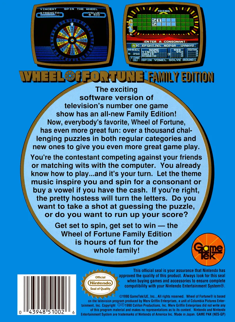Wheel of Fortune: Family Edition box back