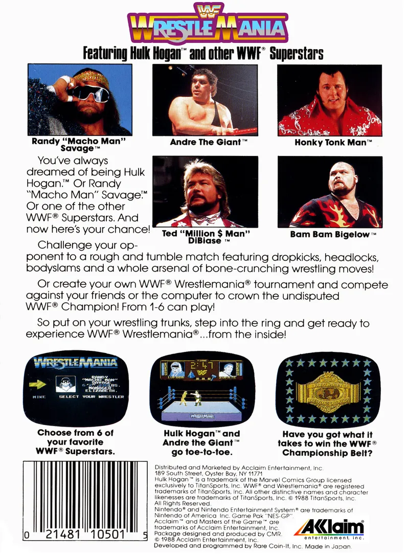 WWF WrestleMania box back