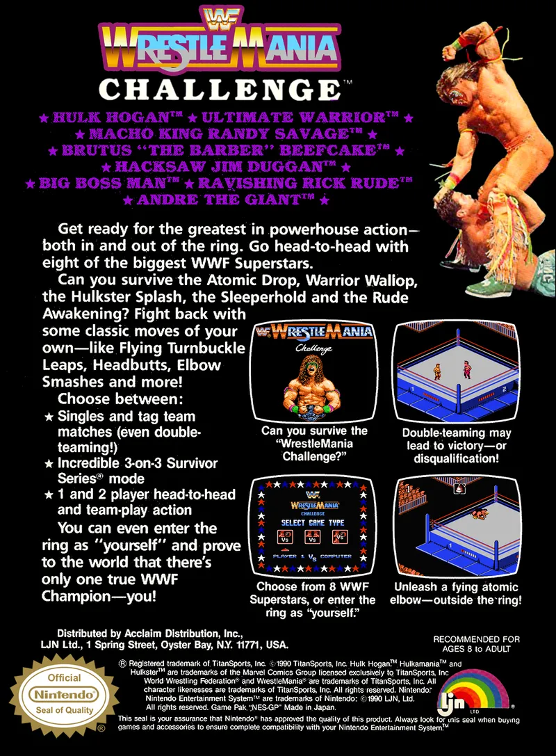WWF WrestleMania Challenge box back
