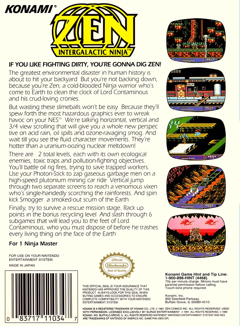 Zen: Intergalactic Ninja box back