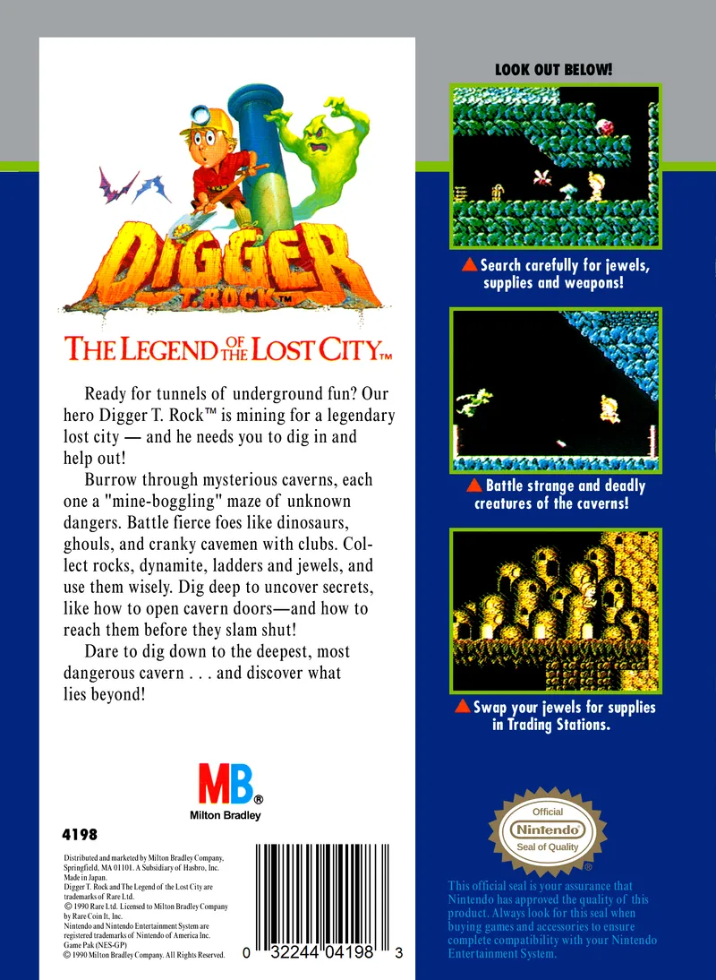 Digger T. Rock: The Legend of the Lost City box back