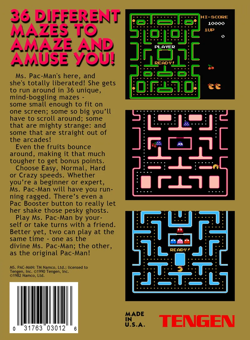 Ms. Pac-Man box back