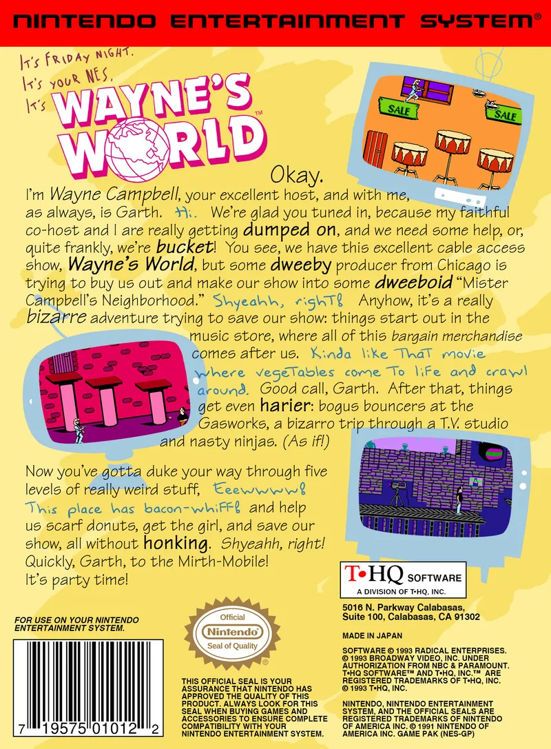 Wayne's World box back