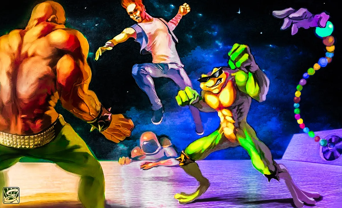 Backdrop artwork for Battletoads / Double Dragon