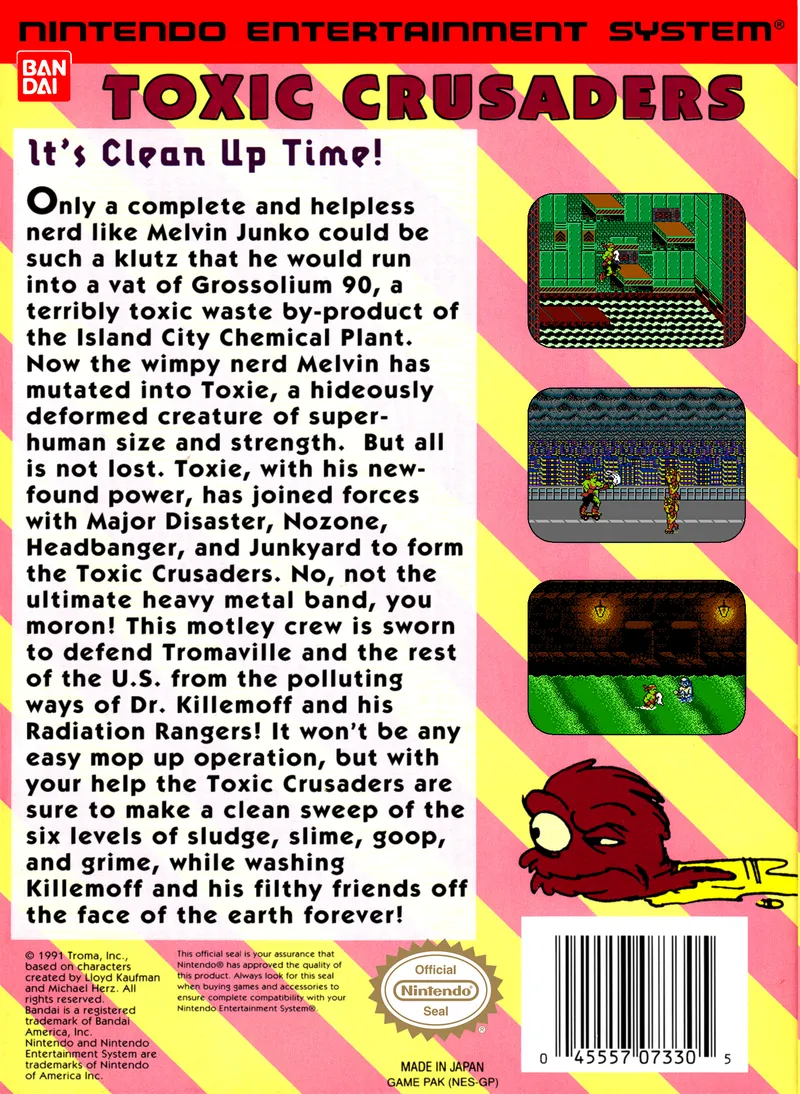 Toxic Crusaders box back