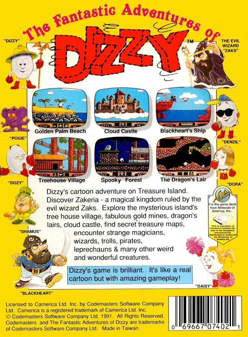 The Fantastic Adventures of Dizzy box back