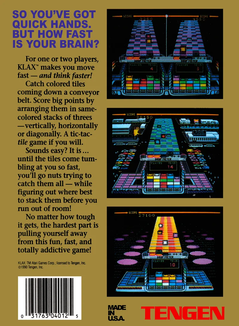 Klax box back