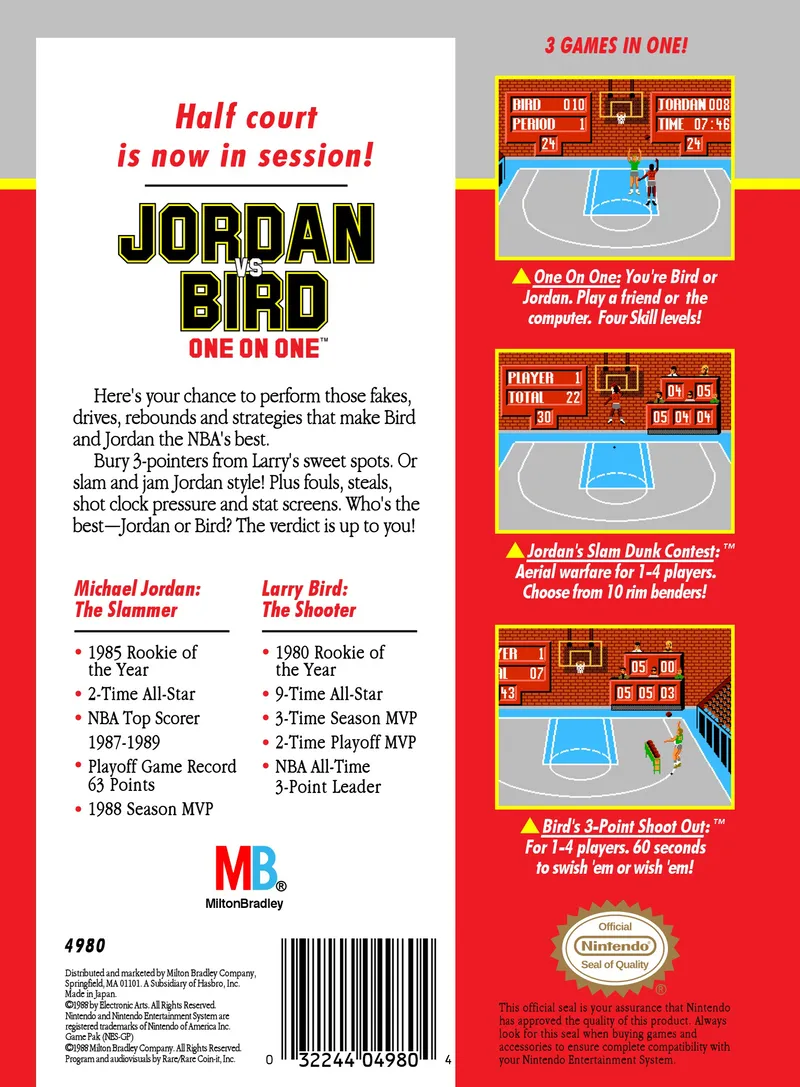 Jordan Vs Bird: One on One box back